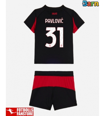 AC Milan Strahinja Pavlovic #31 Hemmatröja Barn 2025-26 Kortärmad (+ Korta byxor)